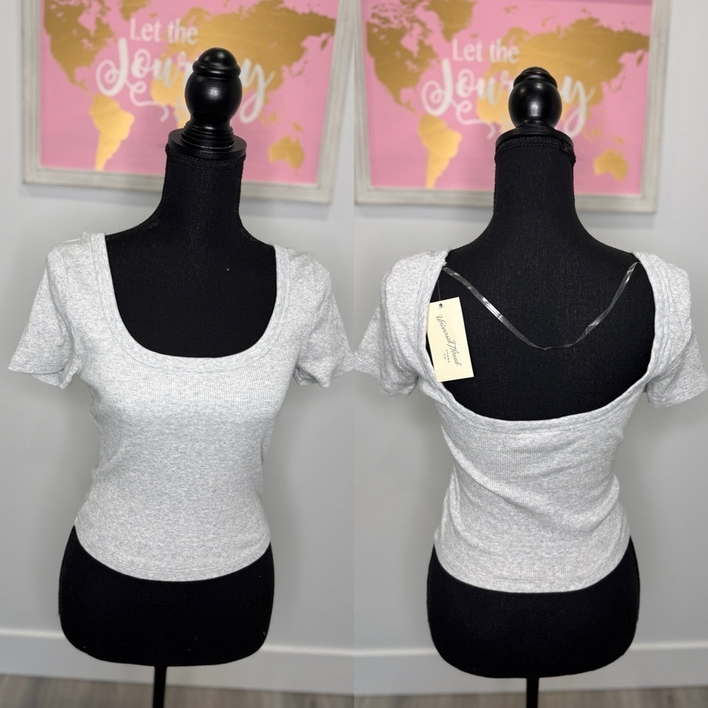 Universal Thread Heather Gray Crop Top (S)